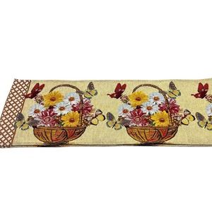 Everyday Tapestry Runner Baskets Butterflies Handmade in India